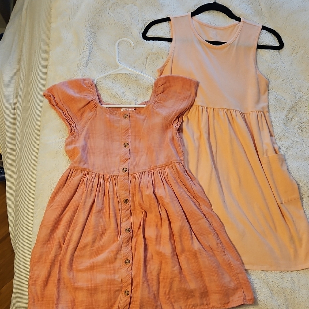 Cat & Jack Girls Peach and Coral Dress Duo